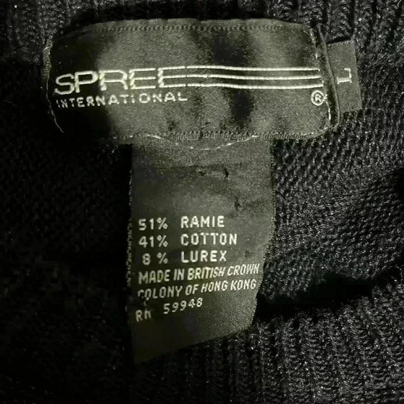 Spree International Vintage Black Shimmer Bejeweled Sweater Size Large - Picture 8 of 10